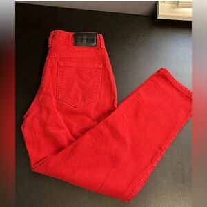 Vintage Women’s 10 Short Baja Red Jeans 90s Y2K Cotton USA Straight Leg Colorful